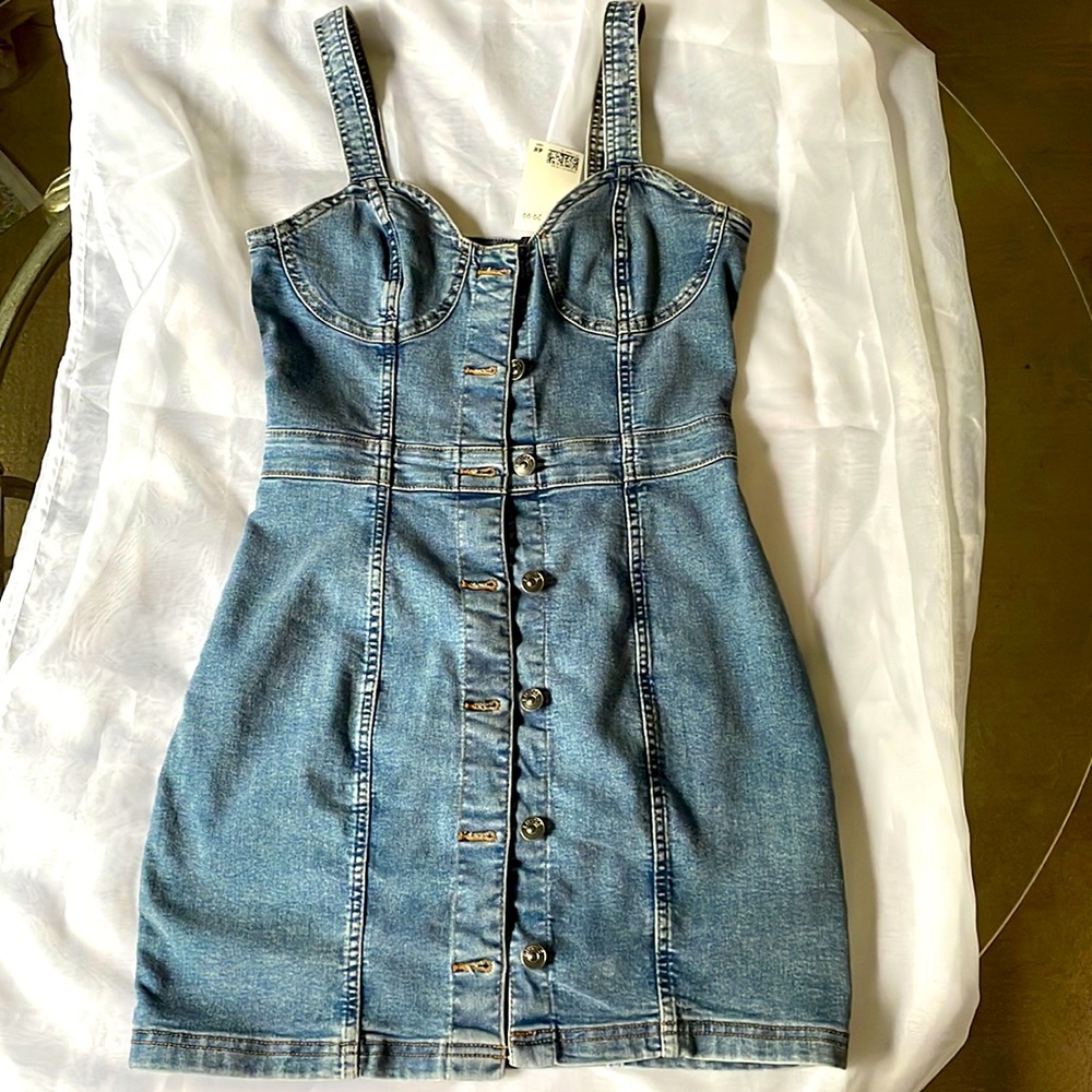 Light blue denim dress